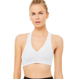 Alo Yoga Sueded Base Bra Chalk Wash Size Small